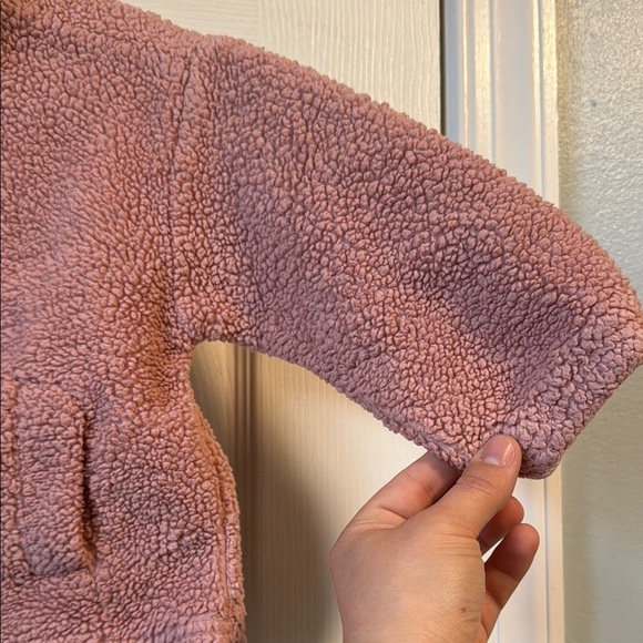 Baby Gap Cozy Kids' Fleece Pullover - Pink (mauve) half zipper - Picture 7 of 10